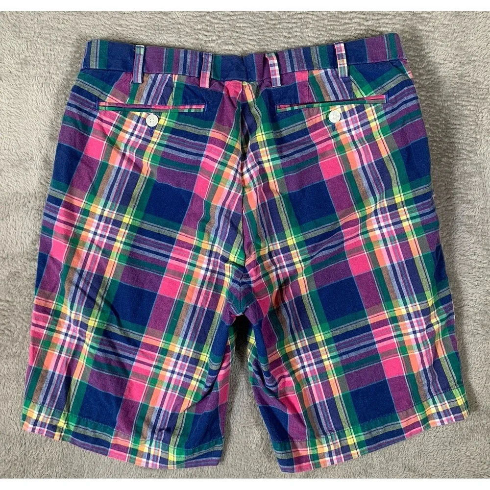 Polo Ralph Lauren Shorts Men's 32 Blue Pink India Madras Plaid 9